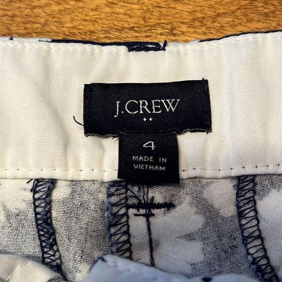 J. Crew Blue and White Bermuda Shorts Floral Design - Picture 2 of 11